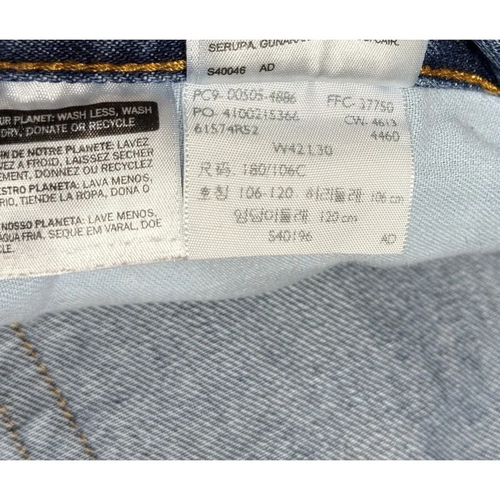 Levis 505 Regular Jeans Mens 42x30 Blue Medium Wash Straight Denim Casual Pants